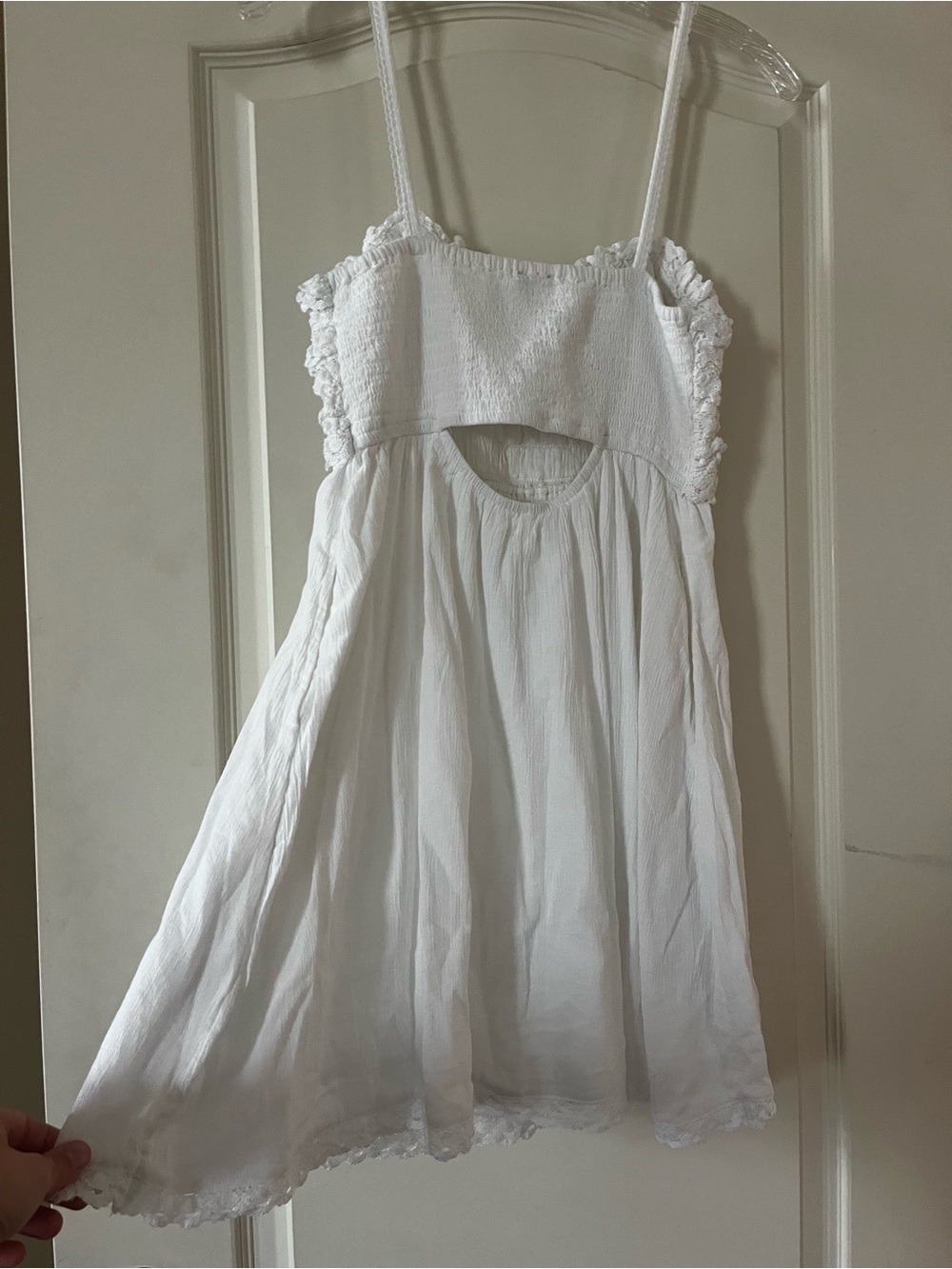American Eagle Outfitters White Summer Mini Dress Lined Size Small - Picture 3 of 11
